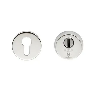 2 Star Security Escutcheons Set Suits BS Euro Cylinder Locks Bright Steel