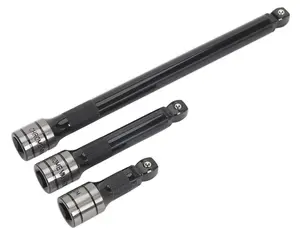 Sealey Wobble/Rigid Extension Bar Set 3pc 1/2"Sq Drive Black Series AK7692