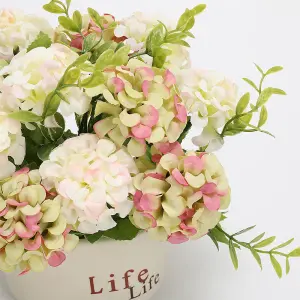 Potted Artificial Flower Ornaments Hydrangea Flower in Ceramic Planter for Tabletop Decoration 20cm (W)