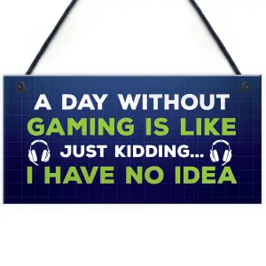 Funny Humour Gaming Sign Hanging Plaque Bedroom Sign Gamer Son Brother Gift