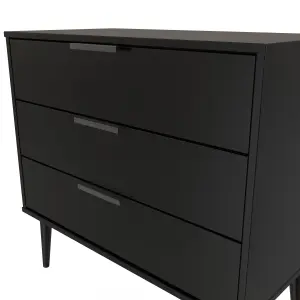 Hong Kong Ready assembled Matt black 3 Drawer Chest of drawers (H)695mm (W)765mm (D)415mm