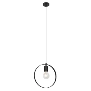 GoodHome Kaitains Matt Black Pendant ceiling light, (Dia)280mm