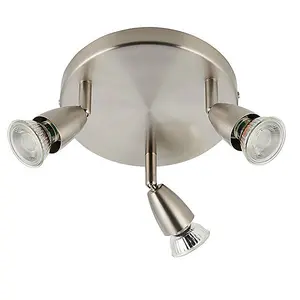 Luminosa Amalfi 3 Light Spotlight Satin Nickel, GU10