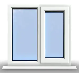 895mm (W) x 895mm (H) PVCu StormProof Casement Window - 1 RIGHT Opening Window -  Toughened Safety Glass - White