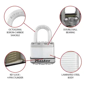 Master Lock Weather tough Laminated Steel Padlock (W)45mm, Pack of 2