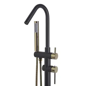 Freestanding Bathtub Faucet VICTORIA Black-Gold