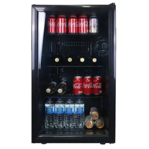 Under Counter Drinks Fridge 118L Drinks/ Wine Cooler With Glass Door - SIA DC1BL