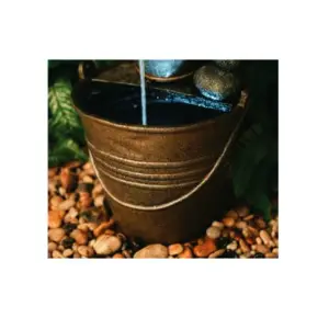 Primrose Tap and Bucket Garden Water Feature Fountain with LED Lights for Indoor for Outdoor Use H76cm