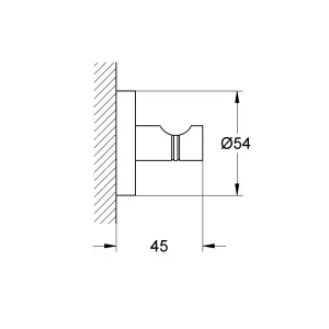 Grohe Essentials Gloss Metal Circular Single Hook (H)54mm