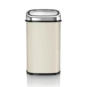 Tower 58L Sensor Bin - Cream & Chrome