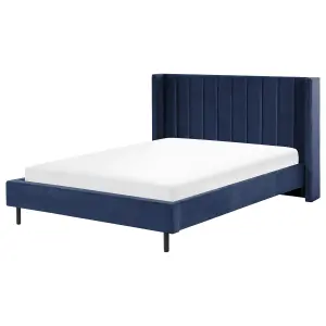 Velvet EU King Size Bed Navy Blue VILLETTE