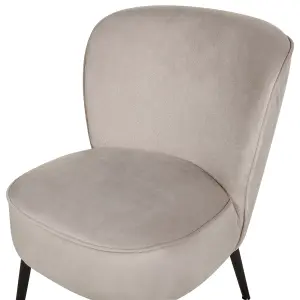 Beliani Modern Armchair VOSS Velvet Taupe