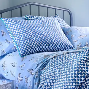 Blue Petite Painted Check Duvet Cover Set