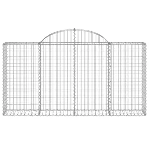 Berkfield Arched Gabion Baskets 14 pcs 200x30x100/120 cm Galvanised Iron