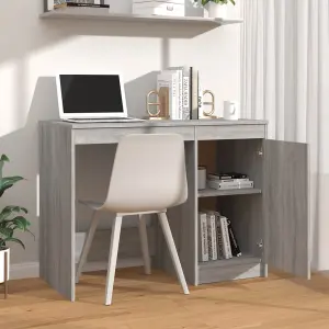 Berkfield Desk Grey Sonoma 100x50x76 cm Engineered Wood