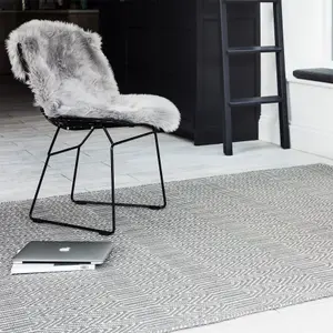 Silver Geometric Handmade Luxurious Modern Wool Easy To Clean Rug Dining Room Bedroom And Living Room-200cm X 300cm