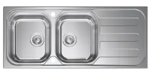 Clearwater Kudos 2 Bowl and Drainer Stainless Steel Kitchen Sink 1160x500 - KU200