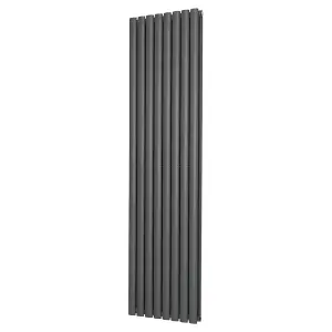 Right Radiators 1600x472mm Vertical Double Oval Column Designer Radiator Anthracite