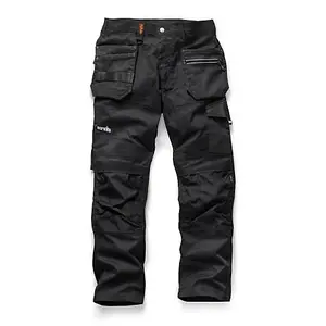 Scruffs Trade Flex Work Trousers Black Hardwearing - 40in Waist, 32in Leg