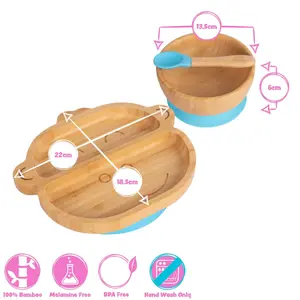 5pc Bamboo Monkey Baby Weaning Set - Pink