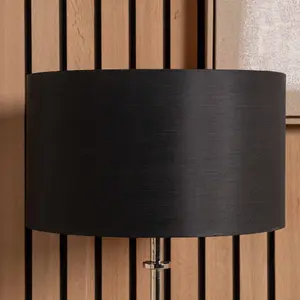 40cm Black Silk Cylinder Drum Table Floor Lampshade