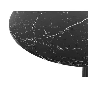 Althrop Pedestal Dining Table Marble Effect Black / Black