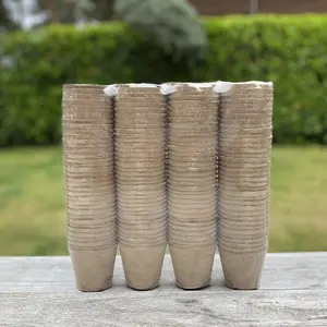 144 x 7cm Eco Round Fibre Biodegradable and Compostable Plant Pots