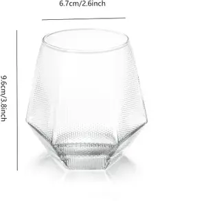 simpa 290ml Multicoloured Diamond Shaped Drinking Glasses, Set of 6