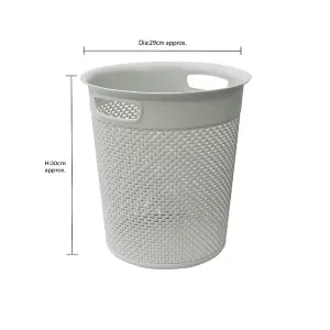 JVL Droplette Toilet Brush and Round Bin - Ice Grey