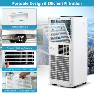 Costway 7000 BTU Portable Air Conditioner 5-in-1 Cooling Heating Fan Dehumidifier WIFI