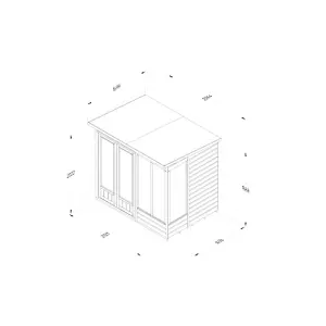 Beckwood Pent Summerhouse 7x5 - Double Door - 4 Windows