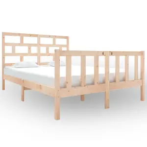 Berkfield Bed Frame Solid Wood Pine 135x190 cm 4FT6 Double