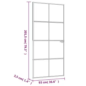 Berkfield Interior Door Black 93x201.5 cm Tempered Glass&Aluminium