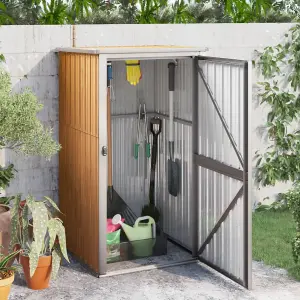 Berkfield Garden Tool Shed Brown 88x89x161 cm Galvanised Steel