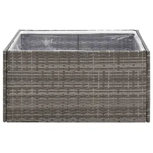 Berkfield Garden Planter Grey 80x80x40 cm Poly Rattan