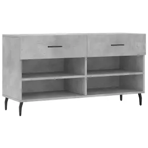 Berkfield Shoe Bench Concrete Grey 102x35x55 cm Engineered Wood