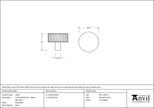 From The Anvil Matt Black Judd Cabinet Knob - 38mm (No rose)