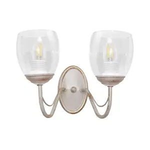 Luminosa Allena Wall Lamp White, Gold, Transparent 27cm