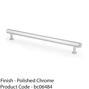 Industrial Hex T Bar Pull Handle - Polished Chrome 224mm Centres Kitchen Cabinet