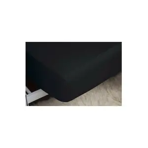 Belledorm 200 Thread Count Egyptian Cotton Fitted Sheet Black (Double)