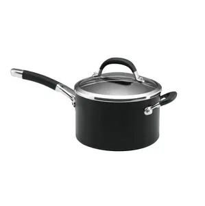 Circulon Premier Professional Black Round Aluminium Non-Stick Pots and Pans Set Pack of 5