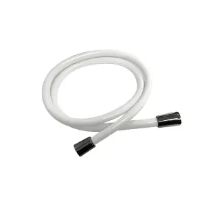 Nes Home Smooth White 1.5 PVC Flexible Shower Hose Replacement with Brass Connectors