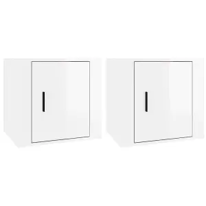 Berkfield Bedside Cabinets 2 pcs High Gloss White 50x39x47 cm