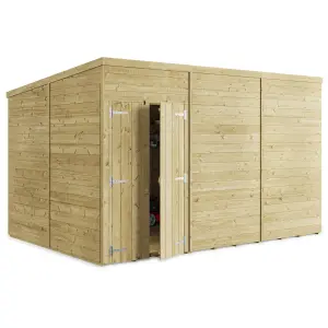 BillyOh Switch Tongue and Groove Pent Wooden Shed - 12x8 Windowless - 15mm Thickness