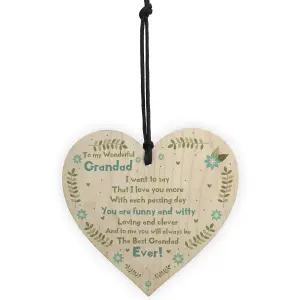 Handmade Gift For Grandad Wooden Heart Grandad Birthday Gift Grandparent Gift Keepsake