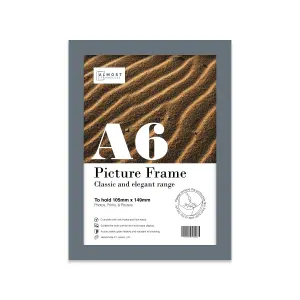 A6 Grey Picture Frame Fits A6 (10.5 x 14.8cm - 4.1 x 5.8in) Poster, Photo, Artwork, or Print.