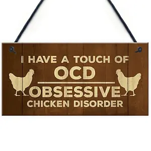 Funny Chicken Signs And Plaques Hanging Door Shed Sign Chicken Hut Sign For Garden Chicken Gifts