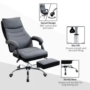 Vinsetto Executive Office Chair Swivel Reclining Chair w/ Retractable Footrest