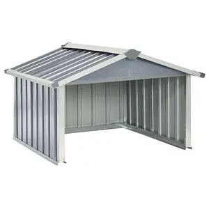 Tuckahoe Garden Robot Lawnmower Shed 92 x 97 x 63 cm Galvanised Steel Grey