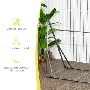 Outsunny Foldable Hammock Stand, 2 in 1 Hammock Net Stand & Clothes Drying Rack